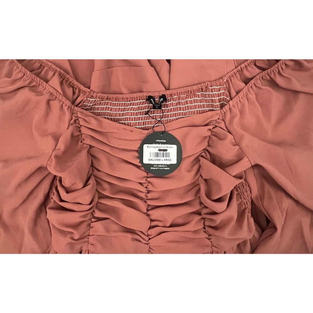 Mittoshop Darling Detailed Ruched Mini Dress Boho Long Sleeve Size Large Costume - Picture 6 of 9